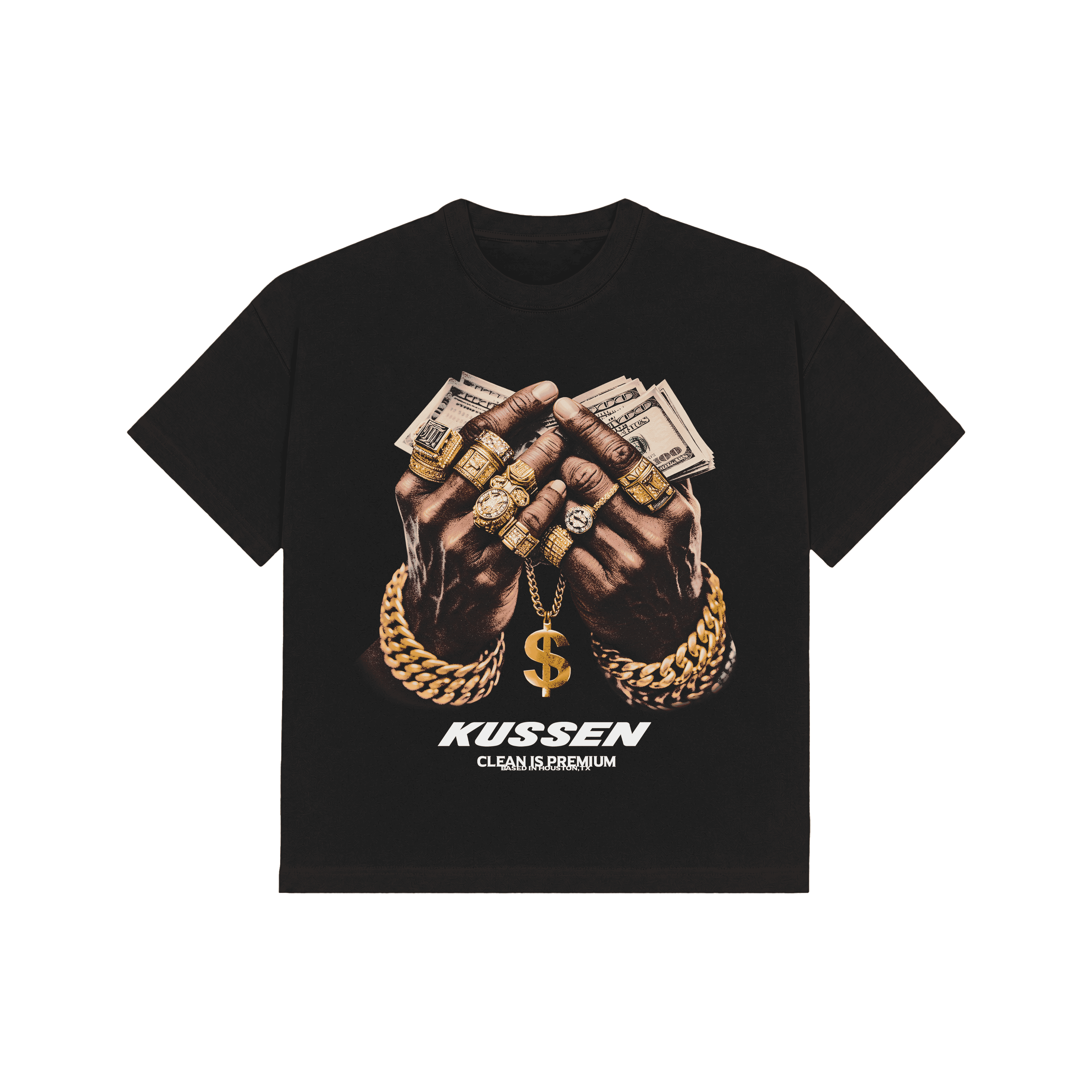 CORE MONEY HANDS T-SHIRT BLACK - Kussen LTD