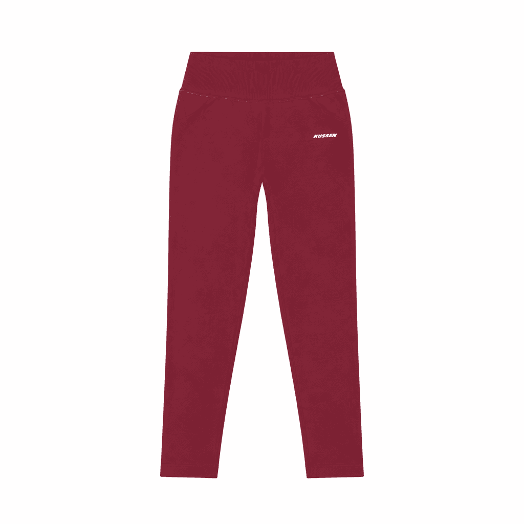 Flat-lay claret Kussen leggings