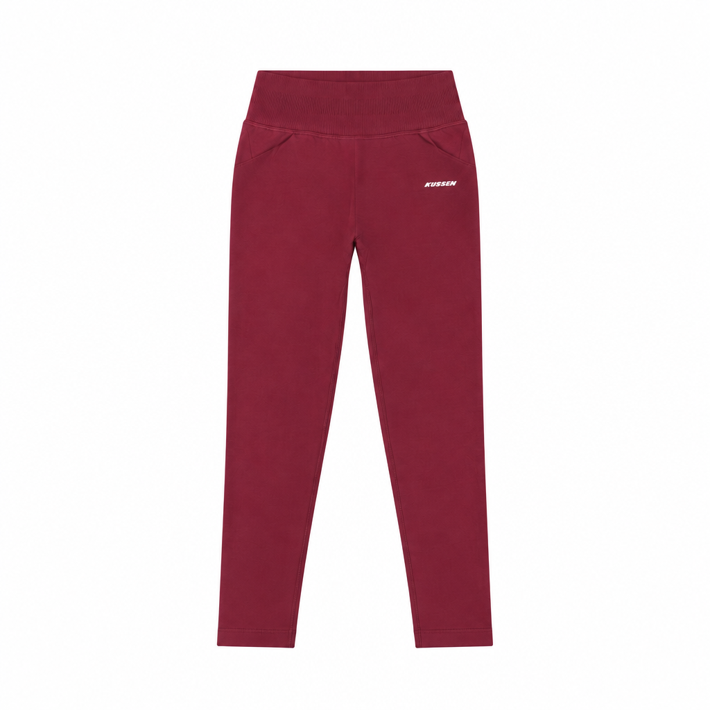 Flat-lay claret Kussen leggings