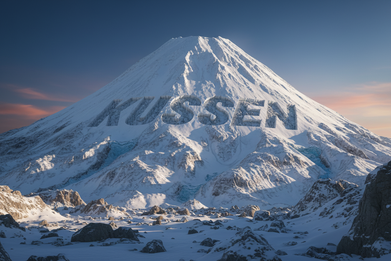 Mount Fuji-style glacier with Kussen logo embossed